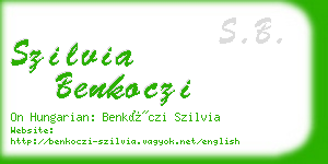 szilvia benkoczi business card