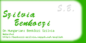 szilvia benkoczi business card